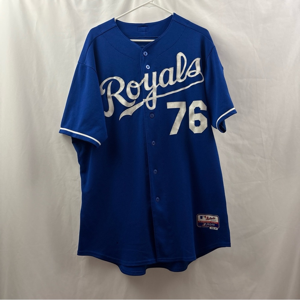 Evan Sisk Kansas City Royals Jersey Men’s Sz 48 Authentic Cool Base MLB Blue XL - Picture 2 of 10